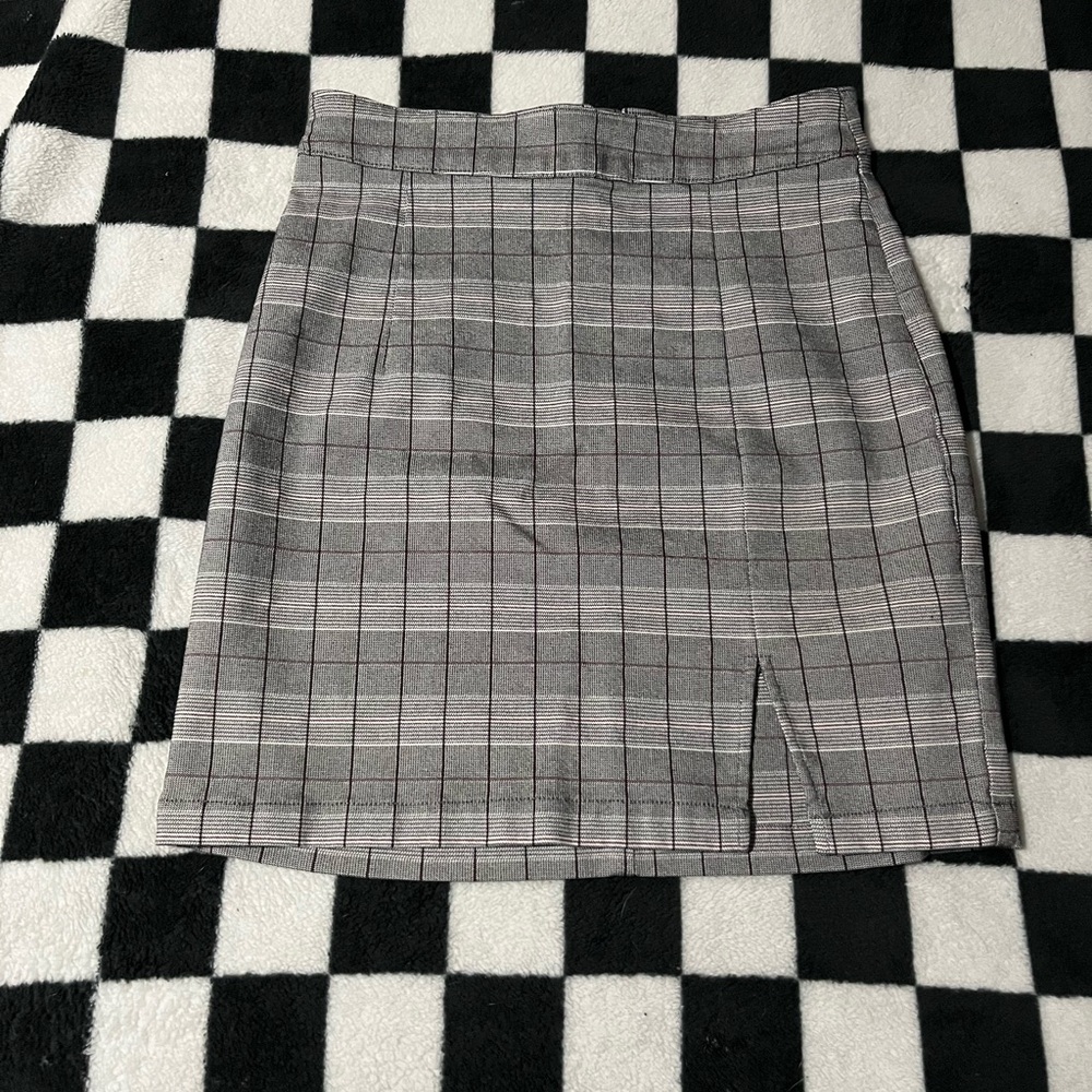 Garage Gray Checkered Pencil Skirt
